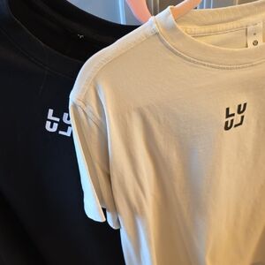 lululemon athletica  All Yours Black and Cream Short Sleeve Tees Size Med